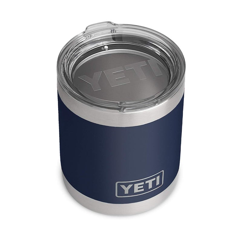 YETI Rambler 10 oz Lowball, Vacuum Insulated, Stainless Steel with Standard Lid, Navy - Image 1